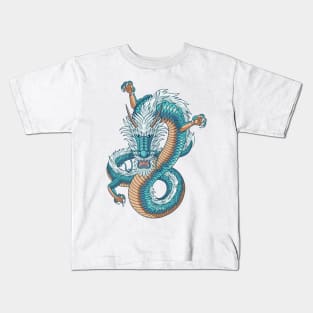 Asian dragon japanese style Kids T-Shirt